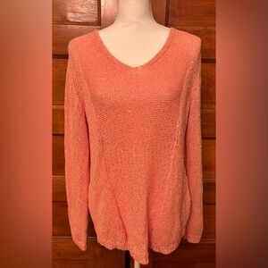 Chico’s Sequin Shine Samantha Pullover V Neck Sweater